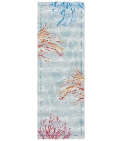 Safavieh Barbados BAR535 Teal / White 2'-8" X 8' Runner Area Rug