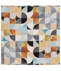 Safavieh Barbados BAR539 Ivory Black / Blue Rust 6'-6" x 6'-6"Square Square Area Rug
