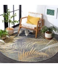 Safavieh Barbados BAR549 Black Green / Gold 6'-6" X 6'-6" Round Area Rug