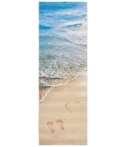 Safavieh Barbados BAR550 Gold / Blue 2'-8" x 10'-5" Runner Area Rug