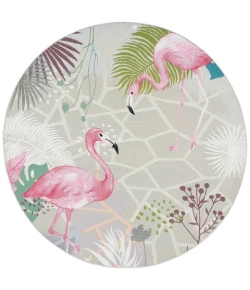 Safavieh Barbados BAR551 Grey / Pink 8' X 8' Round Area Rug