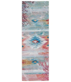 Safavieh Barbados BAR554 Light Blue / Pink 2'-8" x 10'-5" Runner Area Rug