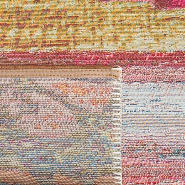 Safavieh Barbados BAR554 Light Blue / Pink 2'-8" X 8' Runner Area Rug