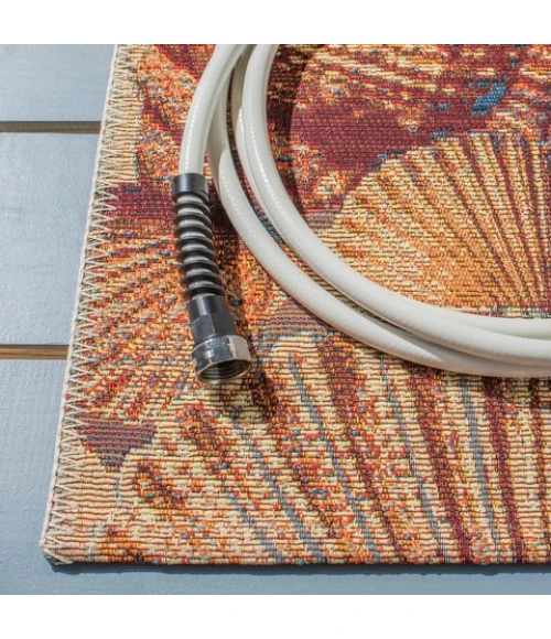 Safavieh Barbados BAR555 Gold / Blue 8' X 8' Round Area Rug