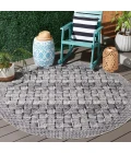 Safavieh Barbados BAR557 Black / Ivory 6'-6" X 6'-6" Round Area Rug