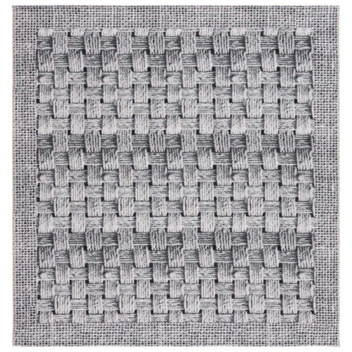 Safavieh Barbados BAR557 Black / Ivory 6'-6" x 6'-6"Square Square Area Rug