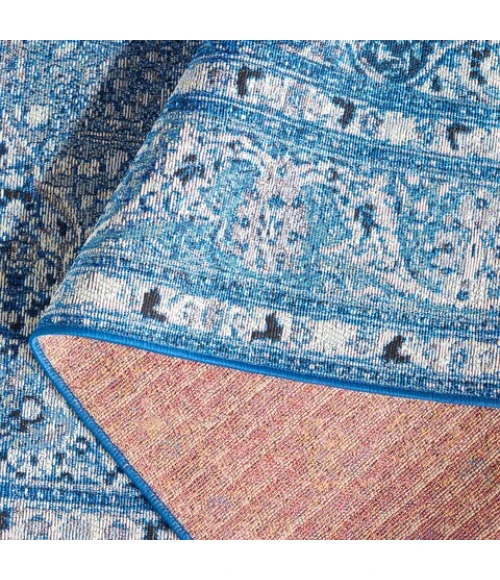 Safavieh Barbados BAR558 Blue / Ivory 2'-8" X 8' Runner Area Rug