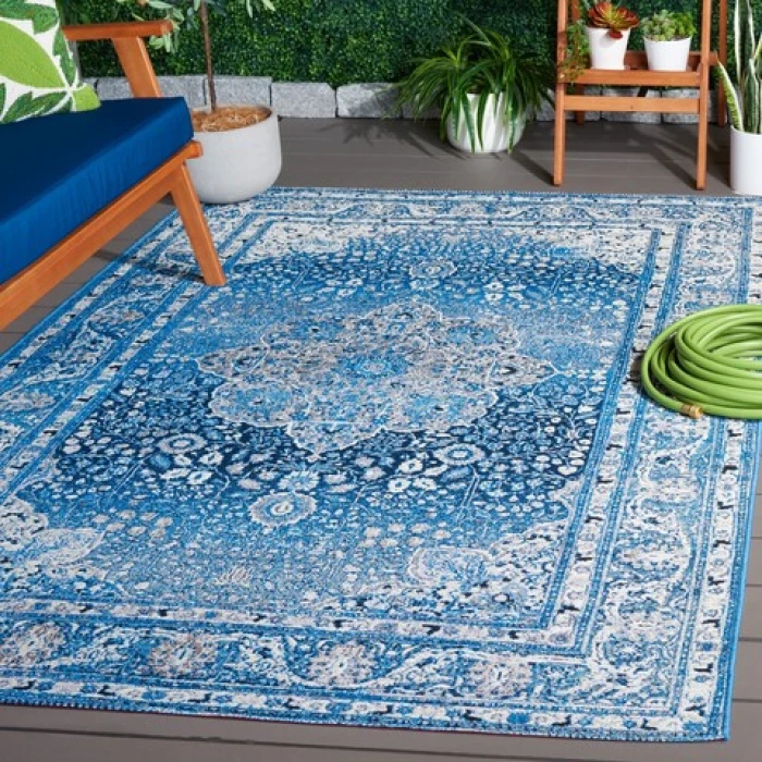 Safavieh Barbados BAR558 Blue / Ivory 9'-10" x 12'-5" Rectangle Area Rug