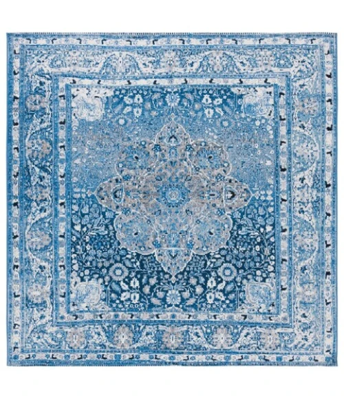 Safavieh Barbados BAR558 Blue / Ivory 6'-6" x 6'-6"Square Square Area Rug