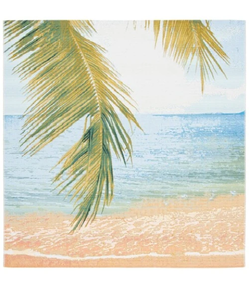 Safavieh Barbados BAR560 Gold / Blue 8' X 8' Square Area Rug