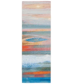 Safavieh Barbados BAR585 Light Blue / Pink 2'-8" x 10'-5" Runner Area Rug