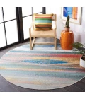 Safavieh Barbados BAR585 Light Blue / Pink 6'-6" X 6'-6" Round Area Rug