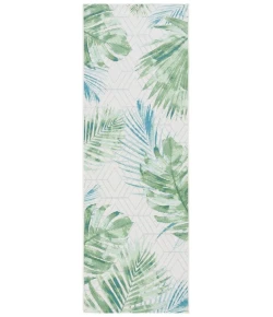 Safavieh Barbados BAR590 Green / Teal 2'-8" X 8' Runner Area Rug