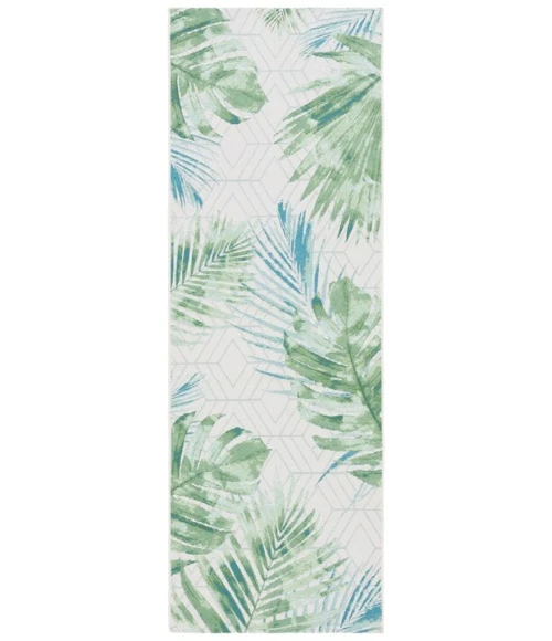Safavieh Barbados BAR590 Green / Teal 2'-8" X 8' Runner Area Rug