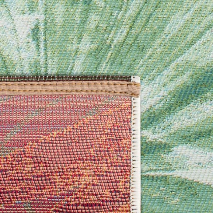 Safavieh Barbados BAR590 Green / Teal 6'-6" x 6'-6"Square Square Area Rug