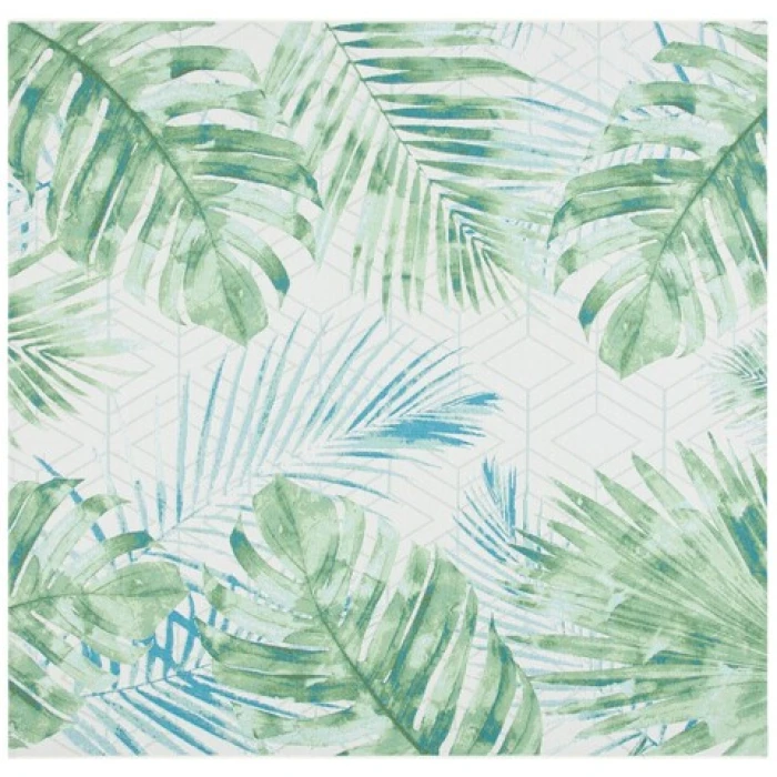 Safavieh Barbados BAR590 Green / Teal 6'-6" x 6'-6"Square Square Area Rug