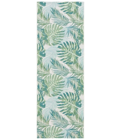 Safavieh Barbados BAR592 Green / Teal 2'-8" X 8' Runner Area Rug