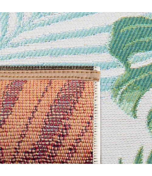 Safavieh Barbados BAR592 Green / Teal 5'-3" X 7'-6" Rectangle Area Rug