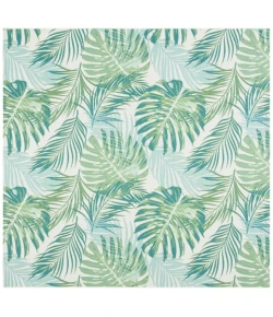 Safavieh Barbados BAR592 Green / Teal 5'-3" X 5'-3" Square Area Rug