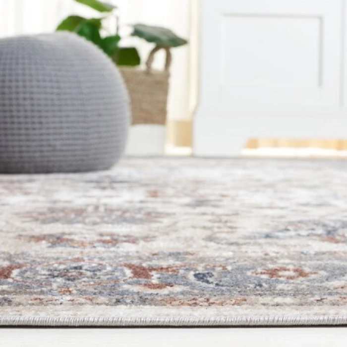 Safavieh Bayside BAY100 Grey / Blue 6'-7" X 6'-7" Round Area Rug