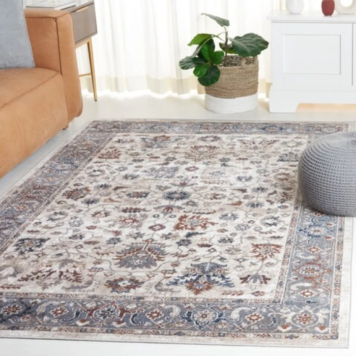 Safavieh Bayside BAY100 Grey / Blue 5'-3" X 7'-6" Rectangle Area Rug