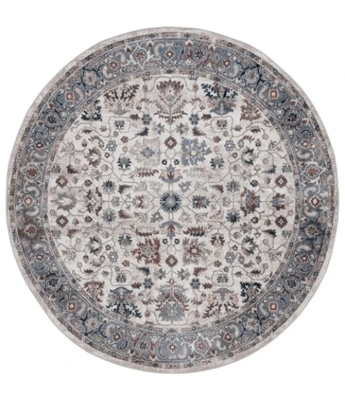 Safavieh Bayside BAY100 Grey / Blue 6'-7" X 6'-7" Round Area Rug