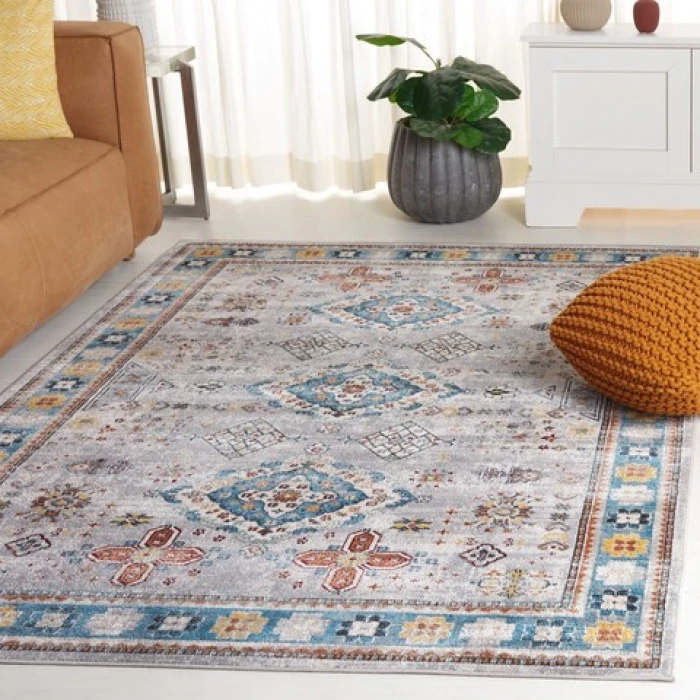 Safavieh Bayside BAY106 Light Grey / Blue 5'-3" X 7'-6" Rectangle Area Rug
