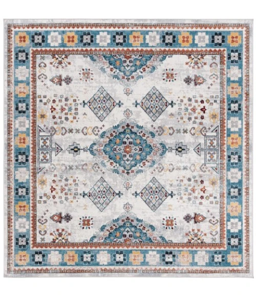 Safavieh Bayside BAY106 Grey / Blue 6'-7" X 6'-7" Square Area Rug