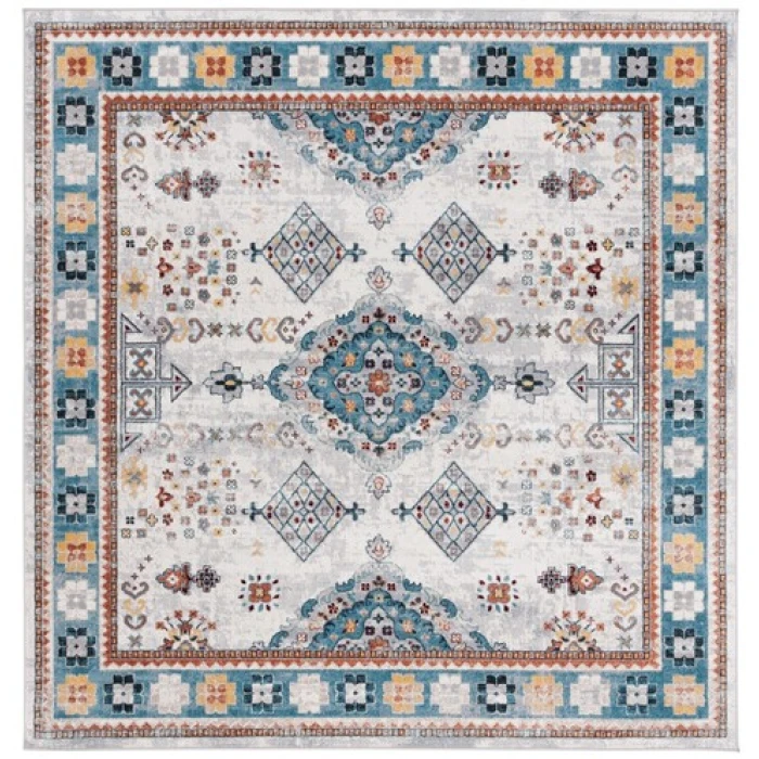 Safavieh Bayside BAY106 Grey / Blue 6'-7" X 6'-7" Square Area Rug