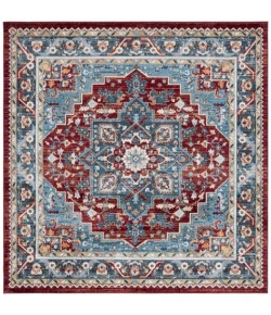 Safavieh Bayside BAY108 Blue / Red 6'-7" X 6'-7" Square Area Rug