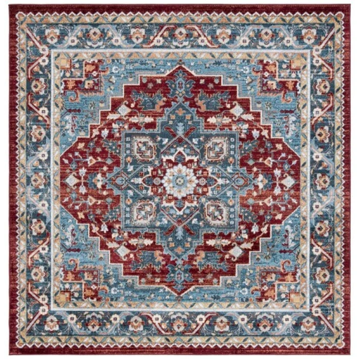 Safavieh Bayside BAY108 Blue / Red 6'-7" X 6'-7" Square Area Rug