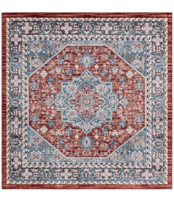 Safavieh Bayside BAY110 Red / Blue 6'-7" X 6'-7" Square Area Rug