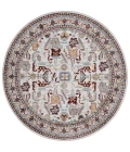 Safavieh Bayside BAY112 Beige / Blue 6'-7" X 6'-7" Round Area Rug