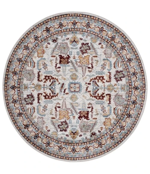 Safavieh Bayside BAY112 Beige / Blue 6'-7" X 6'-7" Round Area Rug