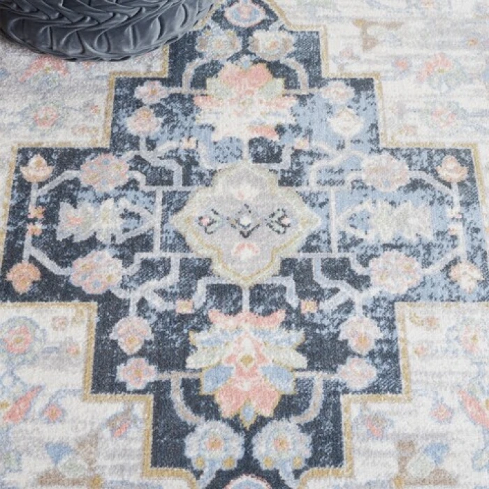 Safavieh Bayside BAY114 Blue / Ivory 2'-2" X 8' Runner Area Rug