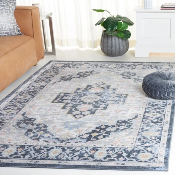 Safavieh Bayside BAY114 Blue / Ivory 5'-3" X 7'-6" Rectangle Area Rug