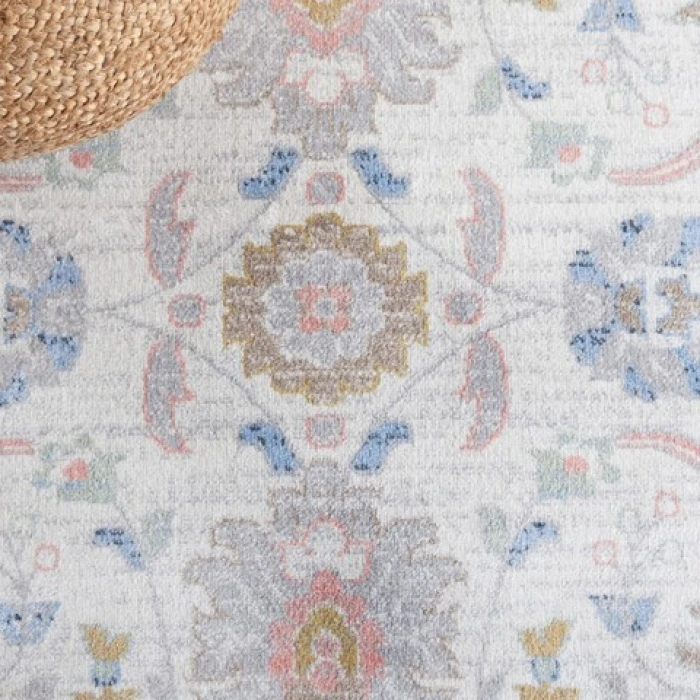 Safavieh Bayside BAY120 Beige / Blue 6'-7" X 6'-7" Round Area Rug