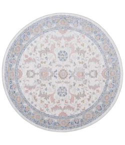 Safavieh Bayside BAY120 Beige / Blue 6'-7" X 6'-7" Round Area Rug