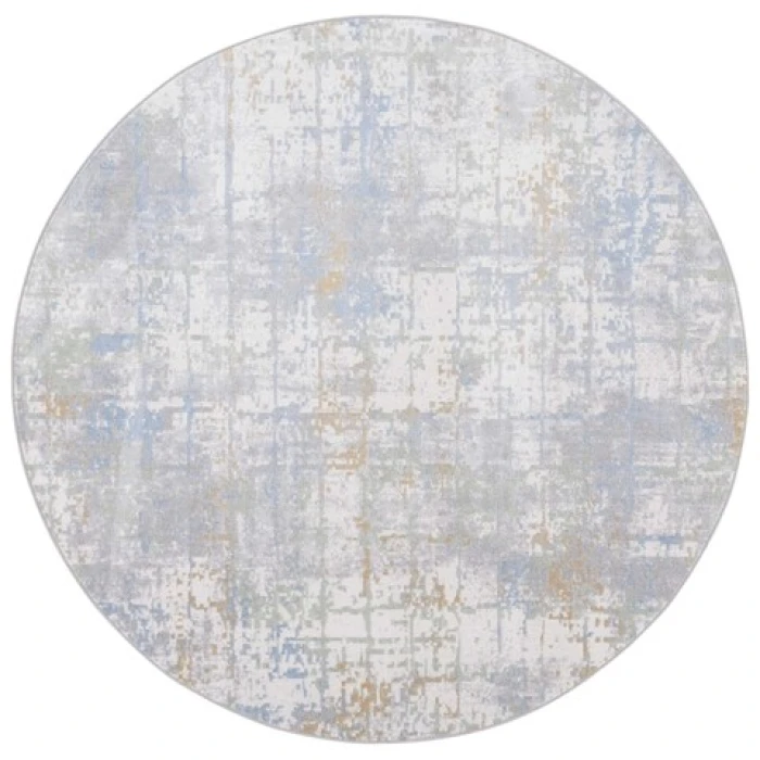 Safavieh Bayside BAY122 Grey / Ivory Blue 6'-7" X 6'-7" Round Area Rug