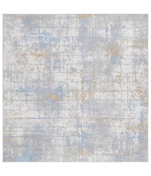 Safavieh Bayside BAY122 Grey / Ivory Blue 6'-7" X 6'-7" Square Area Rug