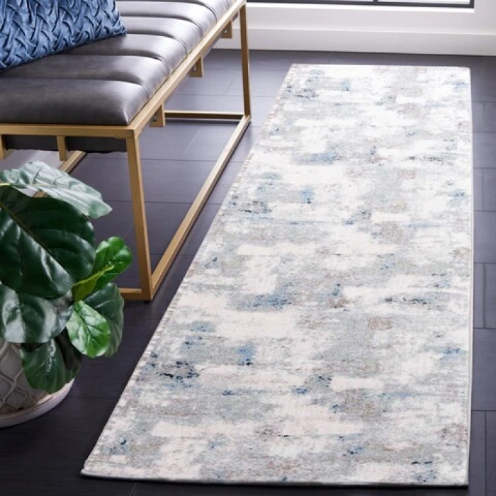 Safavieh Bayside BAY124 Blue / Grey 2'-2" X 8' Runner Area Rug