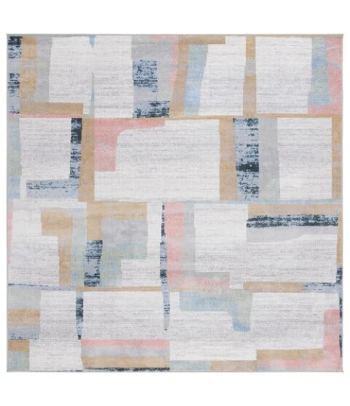 Safavieh Bayside BAY126 Ivory / Blue Rust 6'-7" X 6'-7" Square Area Rug