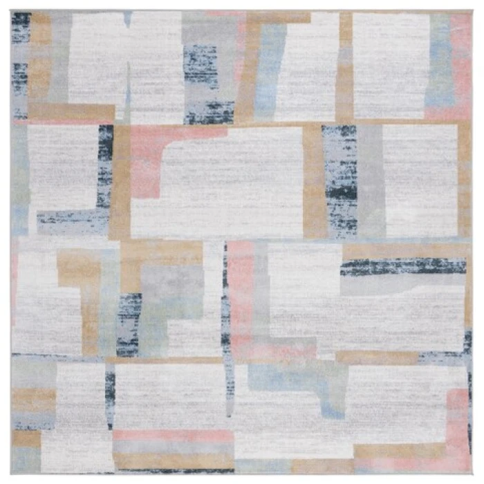 Safavieh Bayside BAY126 Ivory / Blue Rust 6'-7" X 6'-7" Square Area Rug