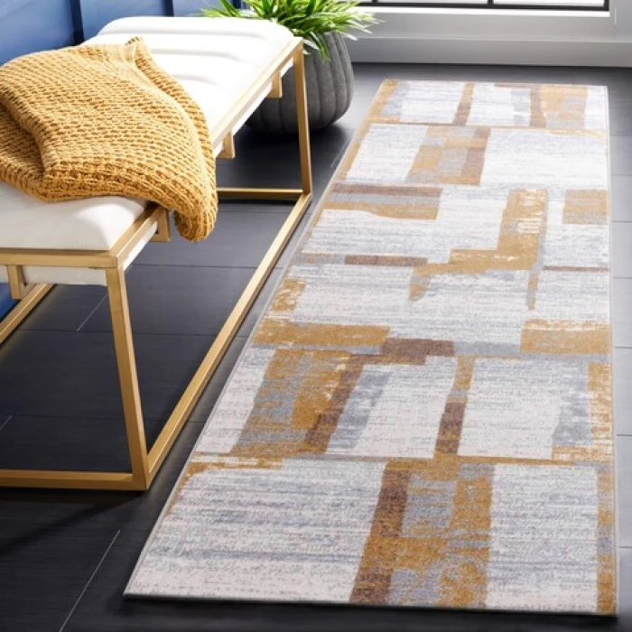 Safavieh Bayside BAY126 Ivory / Grey Gold 2'-2" X 8' Runner Area Rug