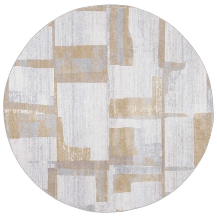 Safavieh Bayside BAY126 Ivory / Grey Gold 6'-7" X 6'-7" Round Area Rug