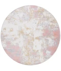 Safavieh Bayside BAY128 Ivory / Grey Pink 3' X 3' Round Area Rug