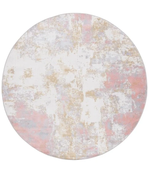 Safavieh Bayside BAY128 Ivory / Grey Pink 3' X 3' Round Area Rug