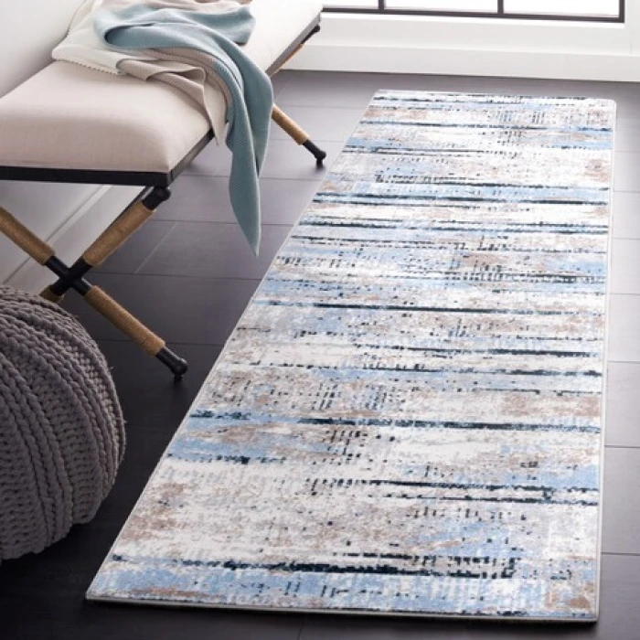 Safavieh Bayside BAY130 Blue / Gold 2'-2" X 8' Runner Area Rug