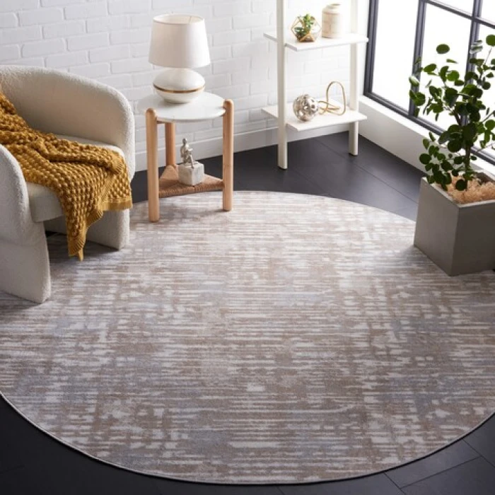 Safavieh Bayside BAY132 Beige / Ivory 6'-7" X 6'-7" Round Area Rug