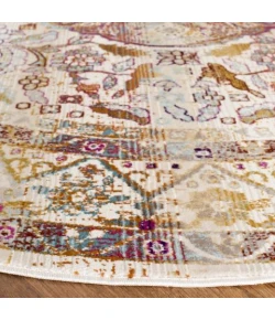 Safavieh Baldwin BDN189 Ivory / Fuchsia 6'-7" X 6'-7" Round Area Rug